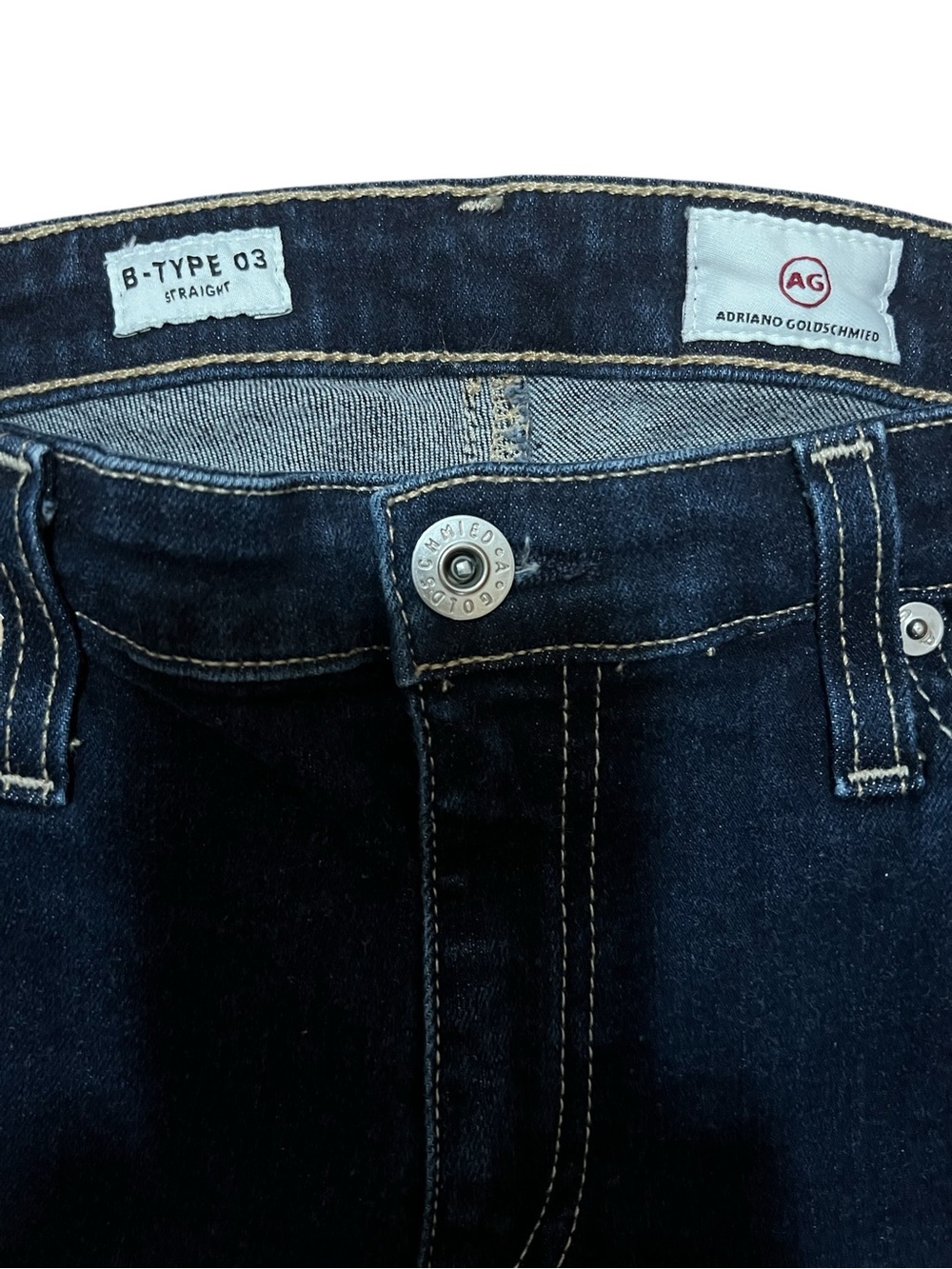 AG Adriano Goldschmied B-Type 03 Straight Leg Dark Wash Jeans 28x29 - Picture 3 of 6